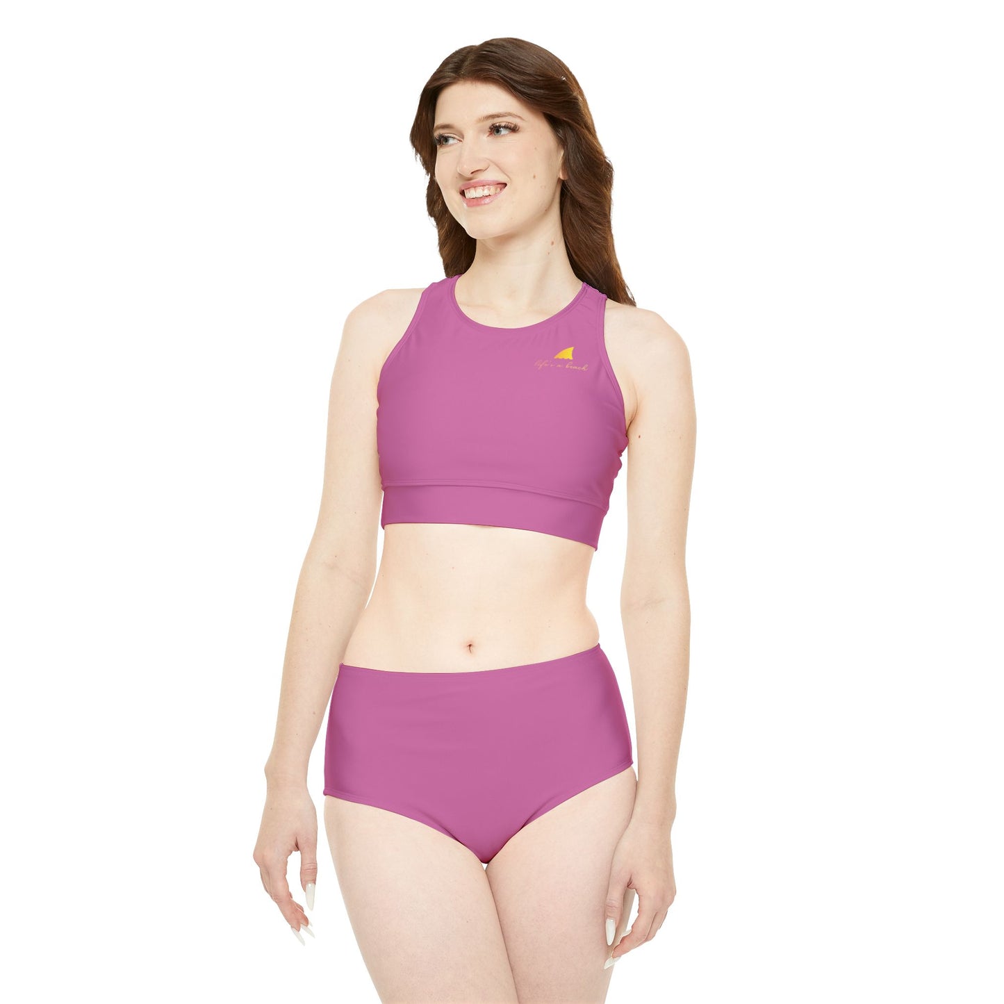 Life's a Beach Light Pink Sporty Bikini Set